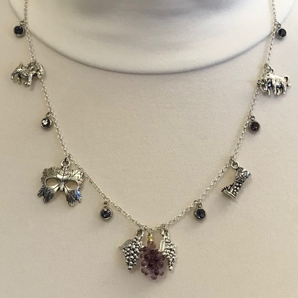 “Dionysus: God of Ecstasy" Bacchus Greek Roman Mythology Handmade Necklace, Bull